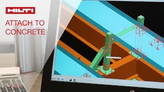 HOW TO attach support to concrete  Hilti Modular Supports Plug in for Smart Plant 3D [upl. by Fe]