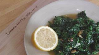 Garlic Sauteed Spinach  Recipe by Laura Vitale  Laura in the Kitchen Episode 196 [upl. by Findlay]