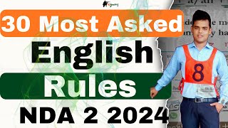 30 Most Asked English Grammar rules for NDA 2 2024  NDA English  NDA GAT  nda journey [upl. by Auqinimod]