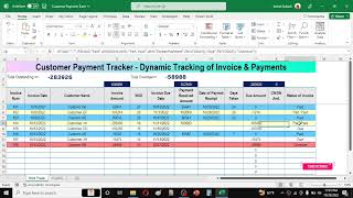 Invoice and Payment Tracking System in Microsoft Excel [upl. by Yttik]