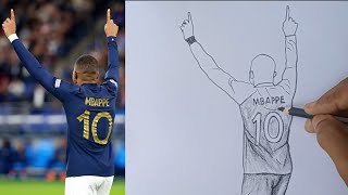 StepbyStep Tutorial Drawing Kylian Mbappe by Sapahar Art Studio [upl. by Eleets298]