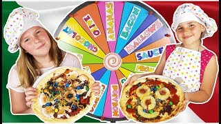 MYSTERY WHEEL OF PIZZA CHALLENGE  ROUE DE LA FORTUNE PIZZA CHALLENGE  français may 2018 [upl. by Nnylimaj]