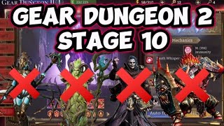 Gear Dungeon 2 Stage 10 NO LEGENDARY LORDS Carnelian Strategy No POD Watcher of Realms [upl. by Barthel]