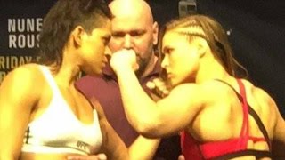 UFC 207 RONDA ROUSEY VS AMANDA NUNES WEIGH IN RESULTS 122916 [upl. by Jamesy]