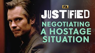 Raylan Negotiates a Hostage Situation  Scene  Justified  FX [upl. by Ahtnams]