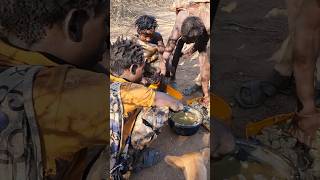 How they feed their dogs on Beef dailyhadzabetribe africa africananimals shorts [upl. by Aham107]