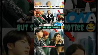 J hope staring at interviewer girl😉😂but my poor jin🤭 btsbtsshorts shorts btsedit btsforever [upl. by Yeldah]