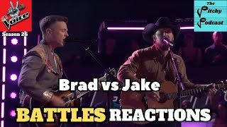 NBCs The Voice Season 26 Battles REACTION Brad Sample vs Jake Tankersley [upl. by Hamirak]