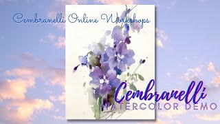 Delphinium  WatercolorAquarela  Demo [upl. by Missy]