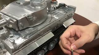 Mato 116 Full Metal Tiger 1 Tank Metal Upper Hull Side Skirts Removal and Installation [upl. by Renruojos]