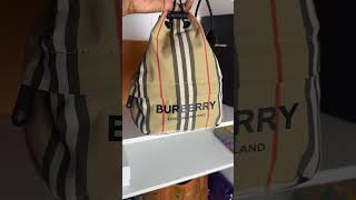 Burberry Icon Stripe ECONYL Drawcord Pouch handbag burberry luxury designerbags [upl. by Mchale]