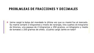 Jaime cargó la bolsa del mandado la última vez que su mamá fue al mercado Su mamá compró 2 kilogram [upl. by Rukna]