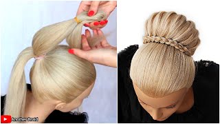 😱 Braided High Bun 😱 Wedding Prom Updo Hair Tutorial by Another Braid shorts [upl. by Marasco]