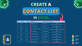 How to Create a Contact List in Excel [upl. by Aubine]