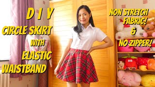 DIY Circle Skirt with Elastic Waistband  How to Make a Full Circle Skirt Tutorial [upl. by Ttocserp]