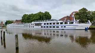 Fluß Kreuzfahrtschiff river cruiser REMBRANDT van RIJN in Emden PD5957 IMO 244630436 Passenger ship [upl. by Yendys]