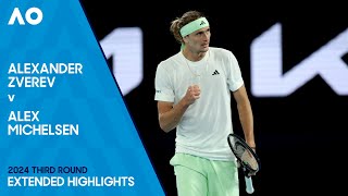 Alexander Zverev v Alex Michelsen Extended Highlights  Australian Open 2024 Third Round [upl. by Harihat]