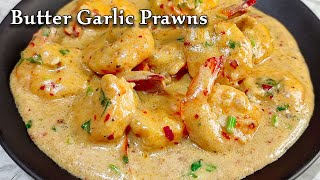 Butter Garlic Prawns  Cheese Garlic Butter Prawns  Creamy Butter Garlic Prawns Recipe [upl. by Latsirc]