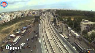 Aerial view of Nagole amp Uppal Metro Rail Stations [upl. by Vivie]