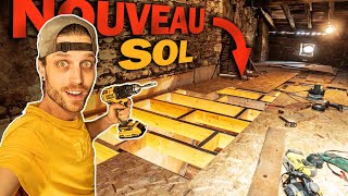 PLANCHER OSB SATISFAISANT en 4 ÉTAPES  avec STRUCTURE BOIS  EP13 Rénovation totale vieille maison [upl. by Cutter]