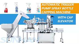 How to Use Automatic Trigger Pump Spray Bottle Capping Machine for Liquid Detergent [upl. by Zailer]