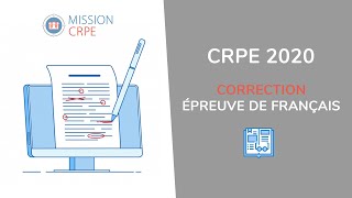 CRPE 2020  Correction de lépreuve de Français ✅ [upl. by Etiuqram]