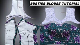 How to Make Your Own Bustier Pattern with yoke Tutorial DIY Bustier Pattern Easy sewing Project [upl. by Elacsap]