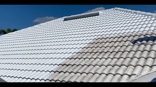 How to Apply Elastomeric Insulating Ceramic Roof Coating on a Tile Roof Restoration roofpainting [upl. by Reaht39]