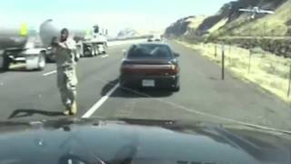 Dramatic Oregon State Police video captures fatal freeway shooting Ive been hit in the side [upl. by Adnarym328]