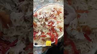 rice and chicken 😋 YouTube shorts video Feed 😋 my YouTube channel AFTAB AFRIDI 😋😋🍗 [upl. by Olwena]