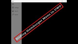 Sliding Hamburger Menu in UWP C [upl. by Leirua]