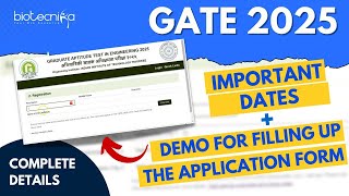 GATE 2025 Exam  Important Dates amp How To Fill Application Form  StepByStep Procedure gate2025 [upl. by Eph261]