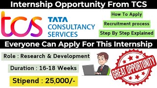 Online TCS Internship Opportunity 2024  Hiring for Fresher  25k Stipend  Apply Now internship [upl. by Mcloughlin]