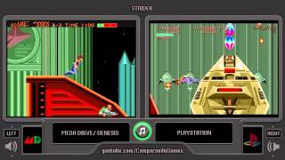 Strider Sega Genesis vs Playstation Side by Side Comparison [upl. by Sholom302]