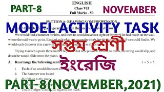 model activity task class 7 english part 8  class 7 model activity task part 8  November 2021 [upl. by Mihsah764]