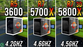 Ryzen 5 3600 vs Ryzen 7 5700X vs Ryzen 7 5800X3D [upl. by Rafat]