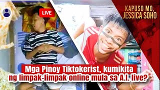 Mga Pinoy Tiktokerist kumikita ng limpaklimpak online mula sa AI live  Kapuso Mo Jessica Soho [upl. by Ostler]