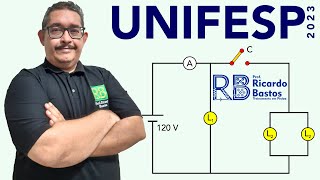 Unifesp 2023  O circuito da figura é composto por um gerador um amperímetro e uma chave [upl. by Dent821]