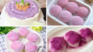 Satisfying Relaxing Video🧁🍰🥐🥨9 Ways To Make Afternoon Tea With Taro Paste Taro Paste Ice Cream [upl. by Alister398]