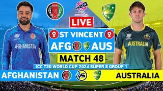 Afghanistan vs Australia Live Match  AFG vs AUS Live Match  ICC T20 World Cup 2024 Live Commentary [upl. by Shalne]