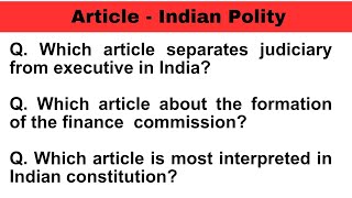 Article I अनुच्छेद I Important articles of Indian constitution I SSC CHSC CGL RRB DDA [upl. by Llerrud475]