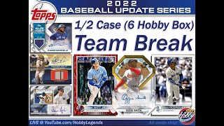 2022 Topps Update HOBBY 12 Case 6 Box TEAM BREAK 1 eBay 090324 [upl. by Ical]