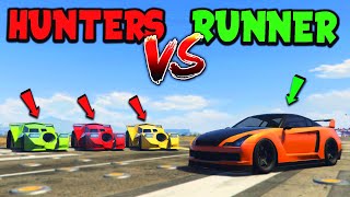 3 Vigilantes vs Elegy RH8  GTA 5 Manhunt [upl. by Ailelc]