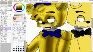 Speedpaint FNAF  Old but Gold Golden Freddy amp Golden Bonnie [upl. by Noni41]