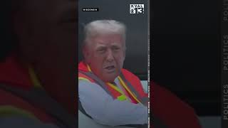 Trump rides around in garbage truck answers questions in Wisconsin [upl. by Fakieh]