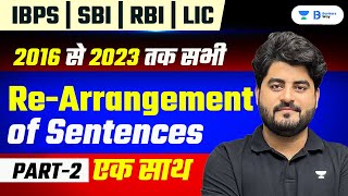 IBPSSBIRBILIC 2024  Sentence ReArrangement for Bank Exams  Set 2  English by Vishal Sir [upl. by Zilevi]