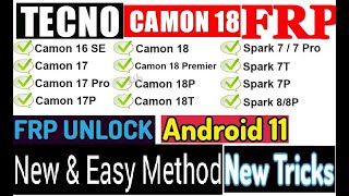 Tecno Camon 18T Android 11 FRP Bypass New And Easy Trick [upl. by Fidele]