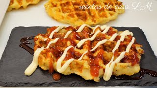 COMO HACER WAFFLES O GOFRES DE PATATA RECETA FÁCIL Y RÁPIDA [upl. by Duahsar]