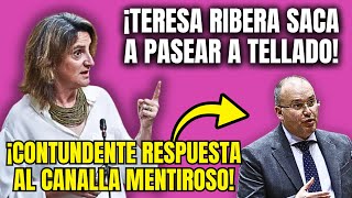 Teresa Ribera SACA a PASEAR a Tellado Filgueira por INVENTARSE DATOS [upl. by Aloibaf]