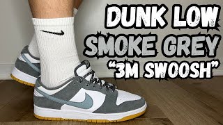 LIMITED Nike Dunk Low Smoke Grey Gum 3M Swoosh Review amp On Feet [upl. by Wina]